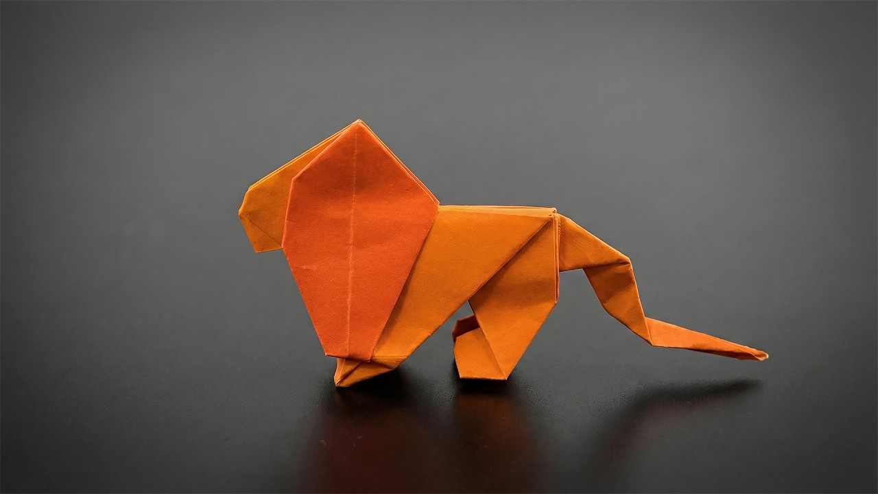 Easy Origami Lion - Instructions in English (BR) - REMAKE