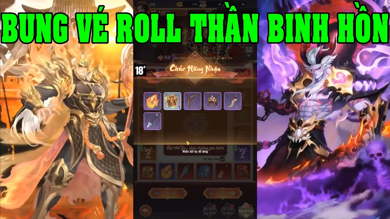Samkok Tam Quốc Ngày 15 Bung Vé Roll Thần Binh Siêu Thần PK TOP Server Cực Mạnh Tăng Dame Khủng