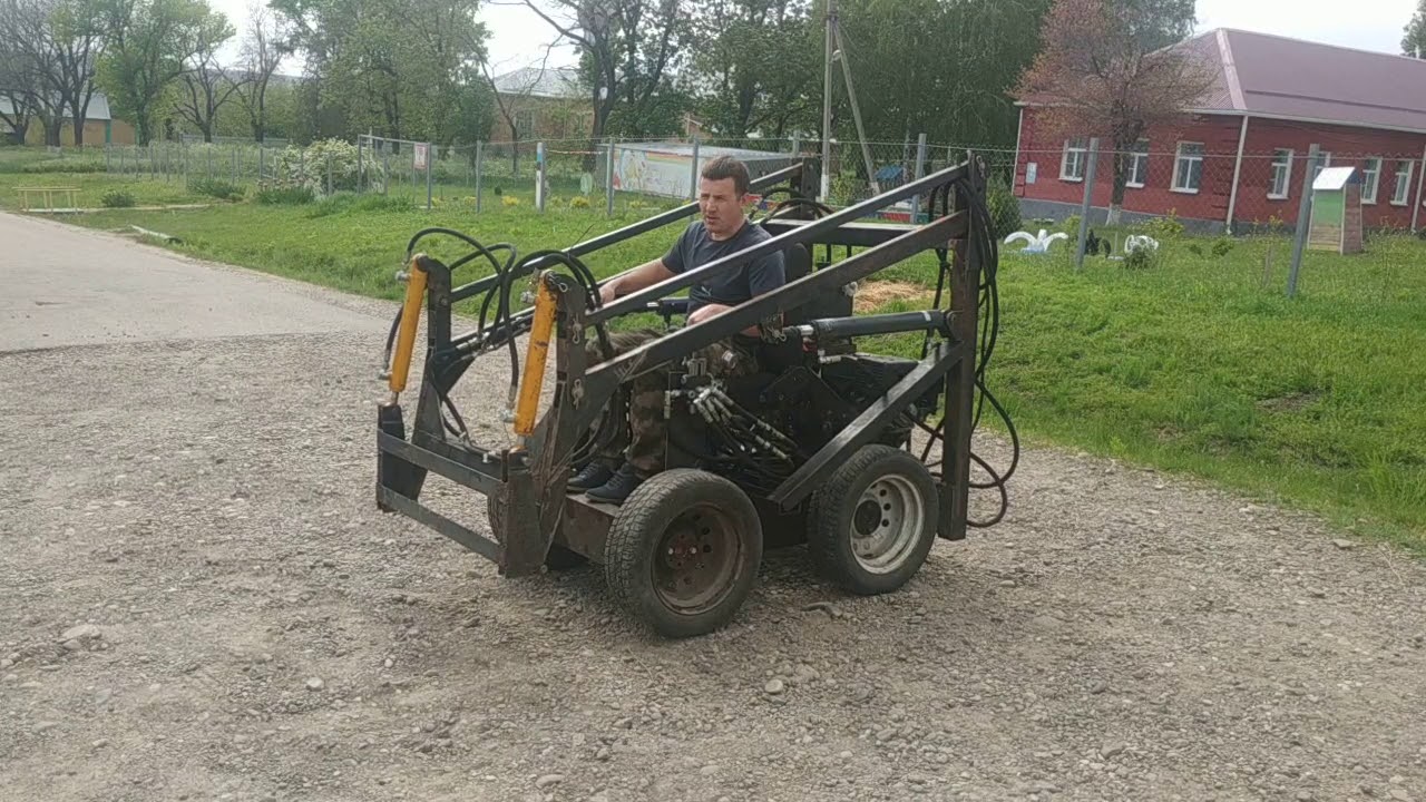 Самодельный мини погрузчик на гидроприводеБортоповоротный мини погрузчик ходовые испытания