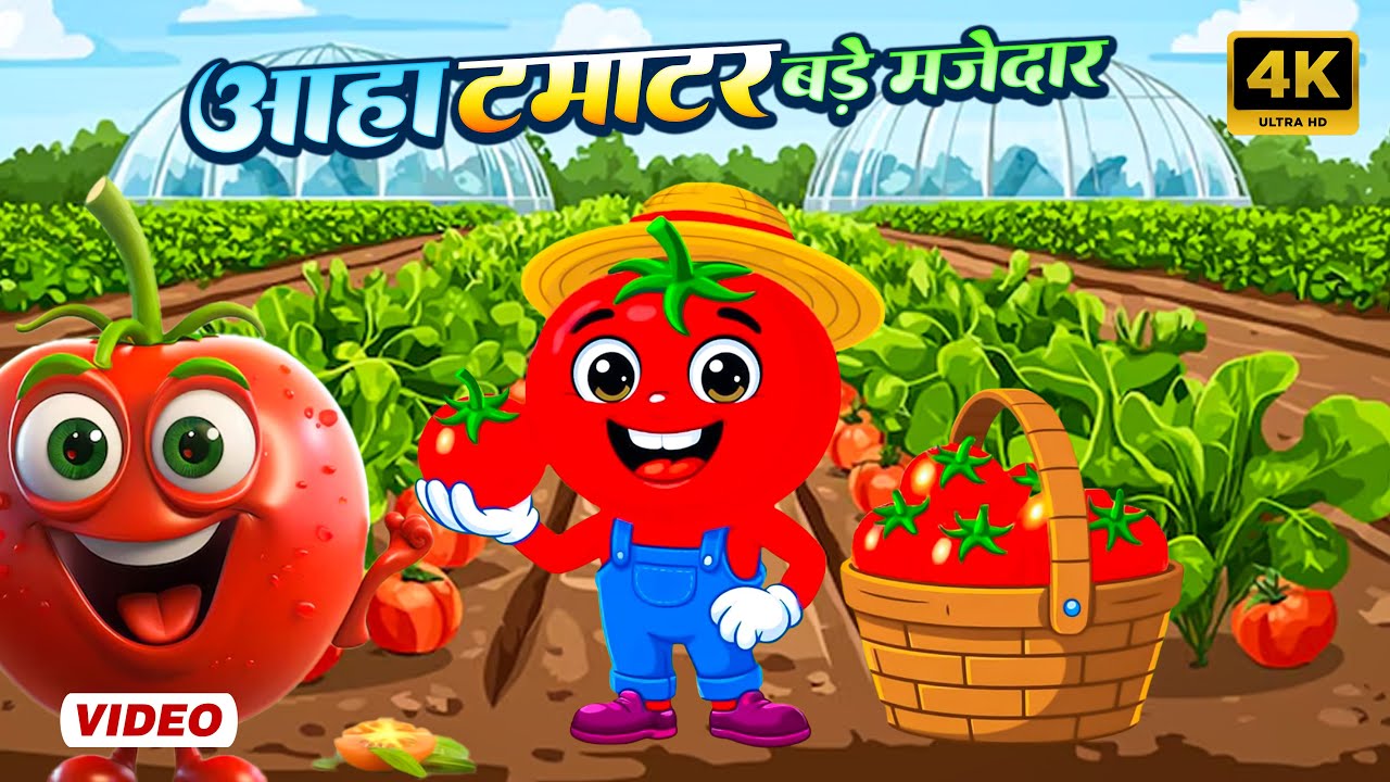 आहा टमाटर - Aaha Tamatar Bade Mazedar | Hindi Nursery Rhymes And Kids Song | Jampi Rhymes