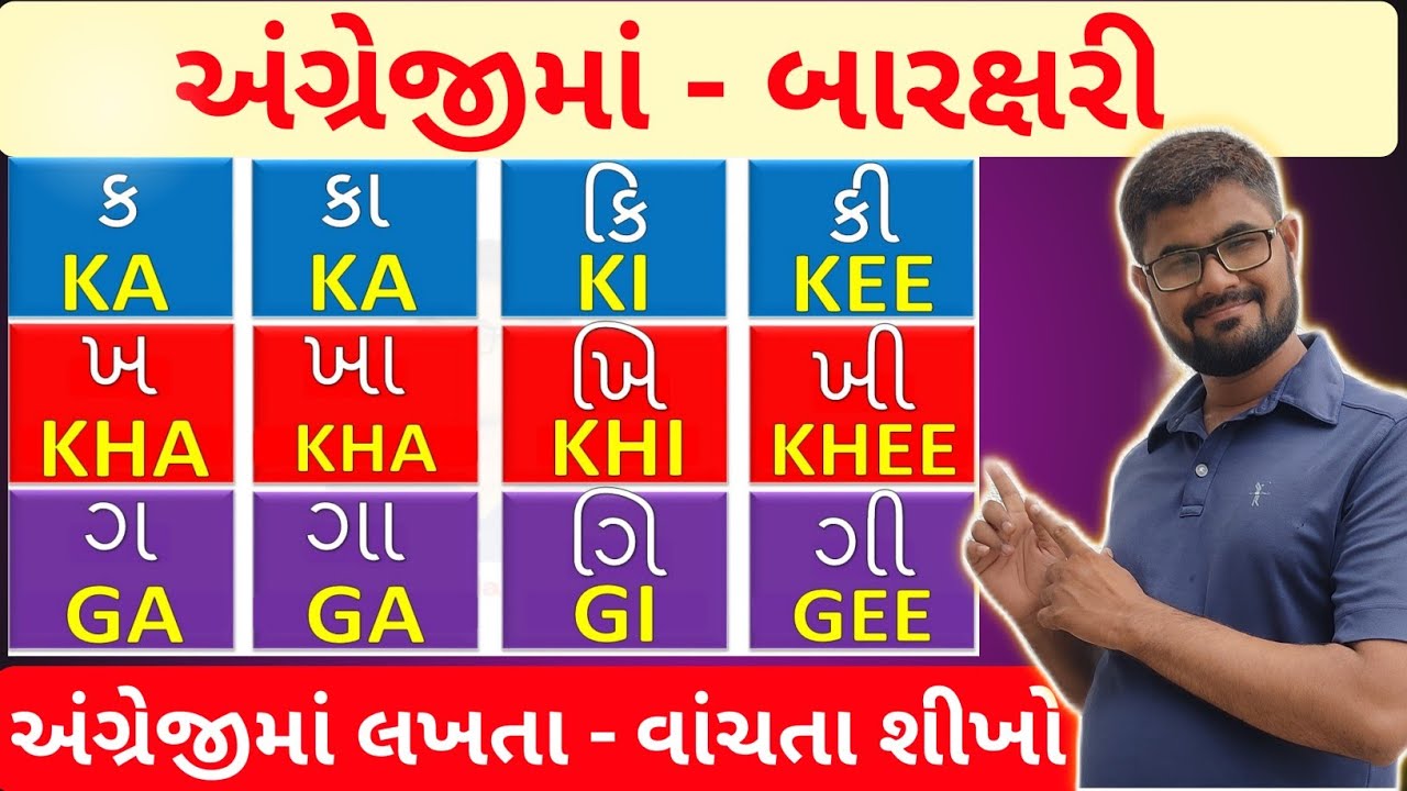 Gujarati Barakshari In English | English Barakshari | Ka Ka Ki  Kee