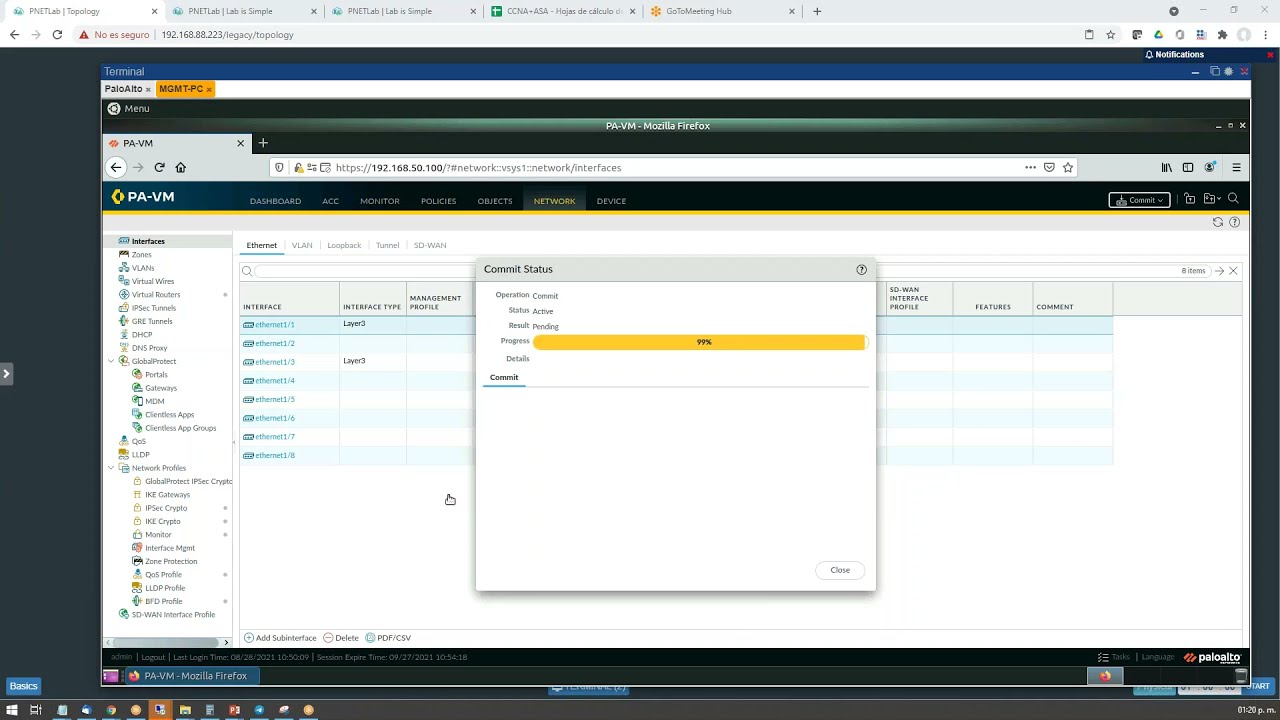 Configuración Básica PaloAlto del curso Firewall Multimarca (MBNGFW Basics) - KaLiNet