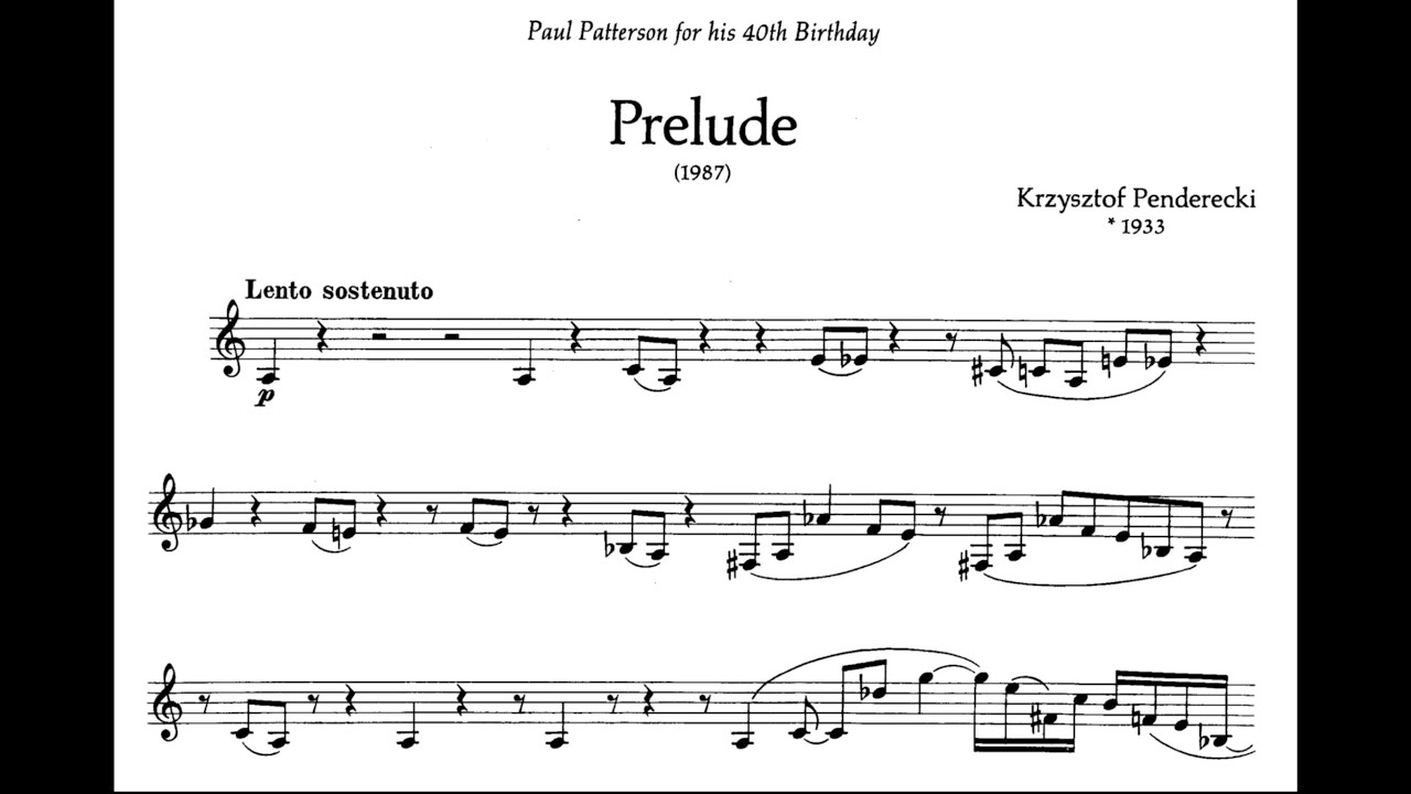PENDERECKI - Prelude for solo clarinet (Iván Villar Sanz)