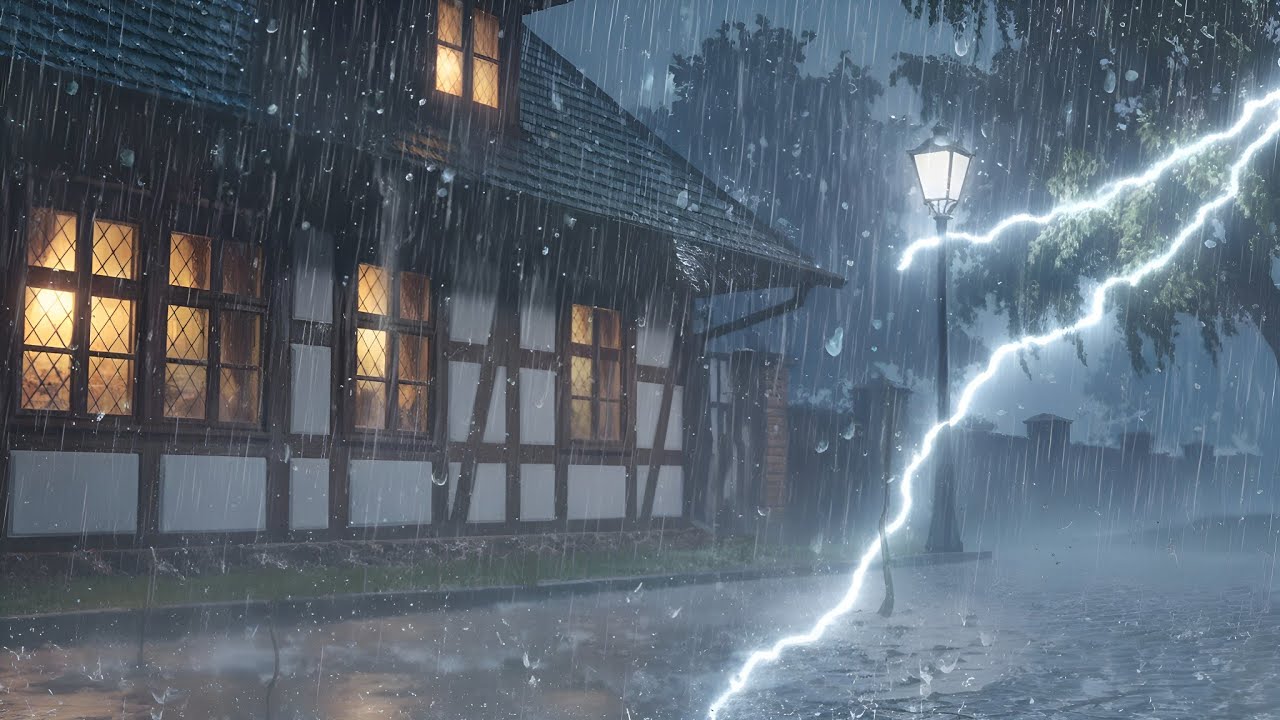Powerful Thunderstorm & Heavy Rain 🌧️⚡ | 8 Hours Deep Sleep (No Ads)