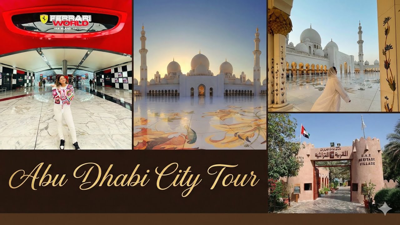Exploring Abu Dhabi’s Top Attractions | City Tour + Grand Mosque Beauty 🇦🇪🎢🕌✨