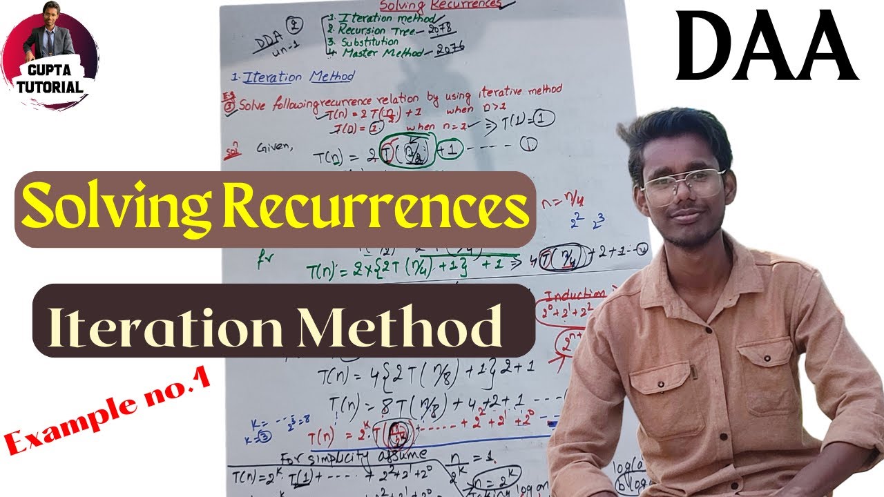 Iteration Method Example 1 || Solving Recurrences || #Design_and_analysis_of_Algorithm