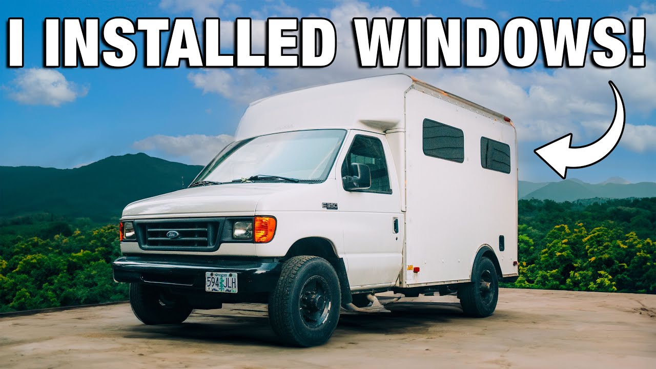 Installing Windows in my Box Van Conversion! | Mounting & Weather Sealing
