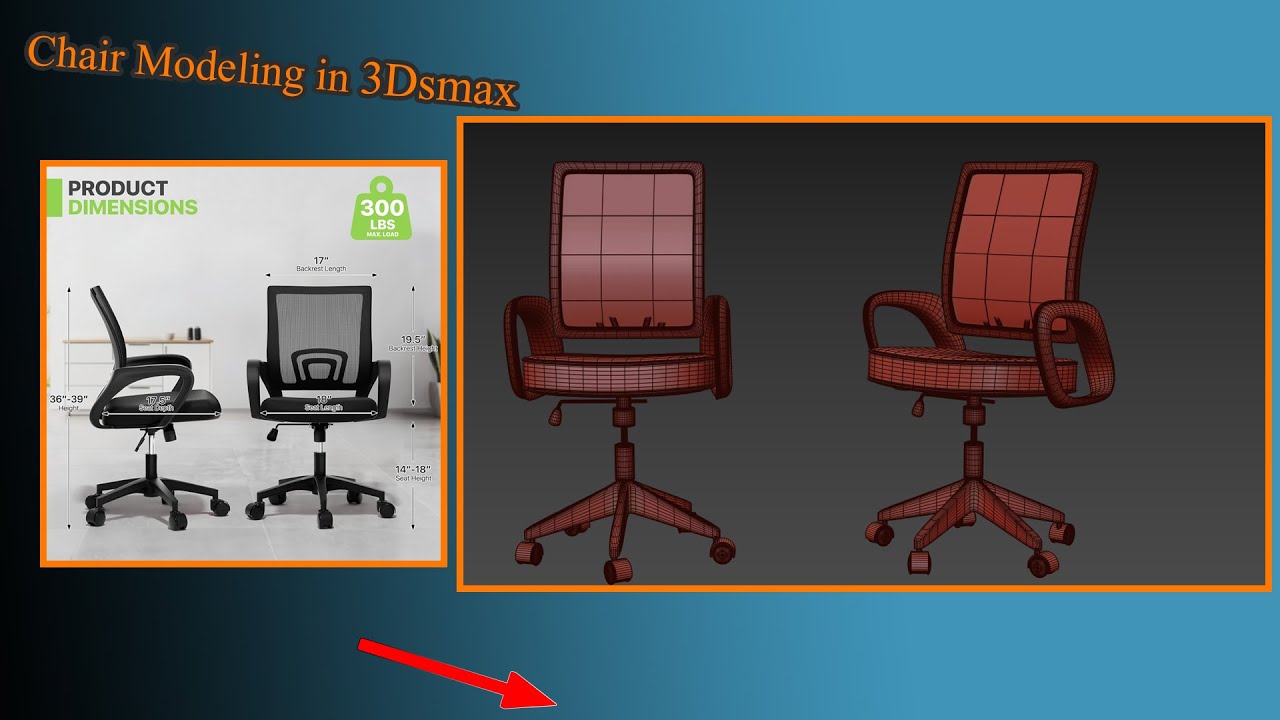 office chair modeling in 3dsmax