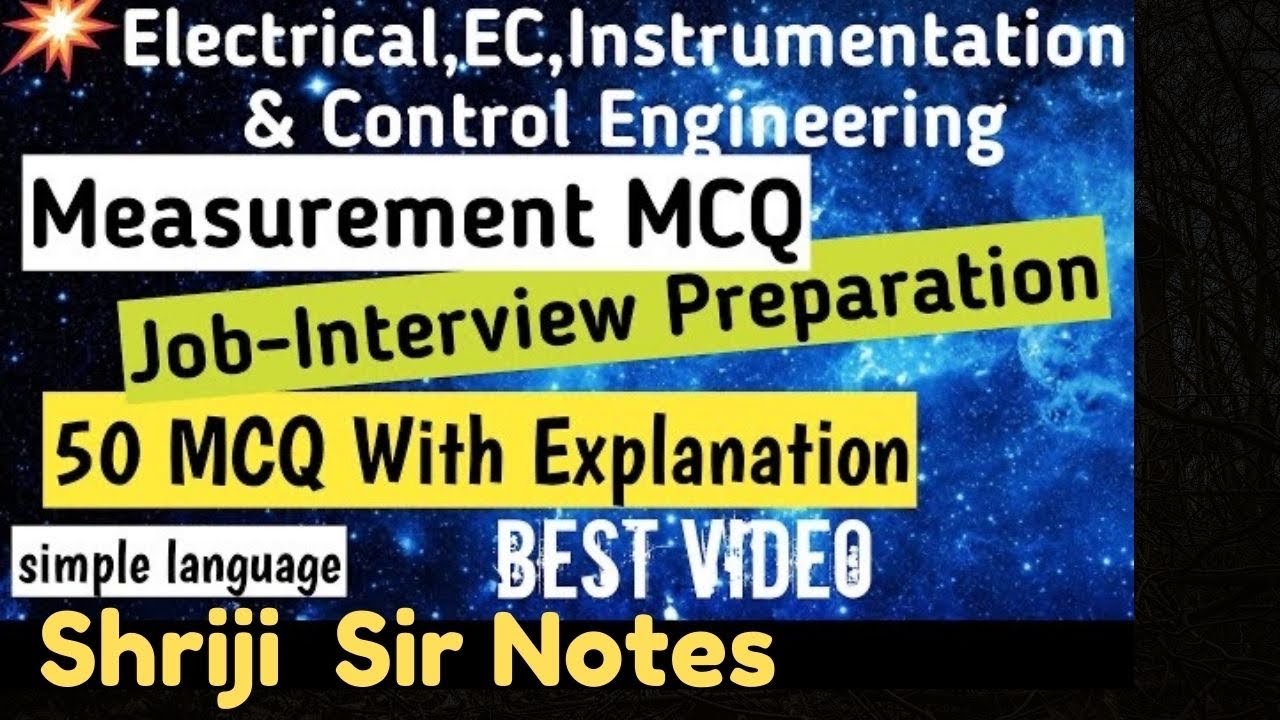 Measurement MCQ| Most important Instrumentation and measurement MCQ|SSC-JE Exam|Railway-JE|GSEL