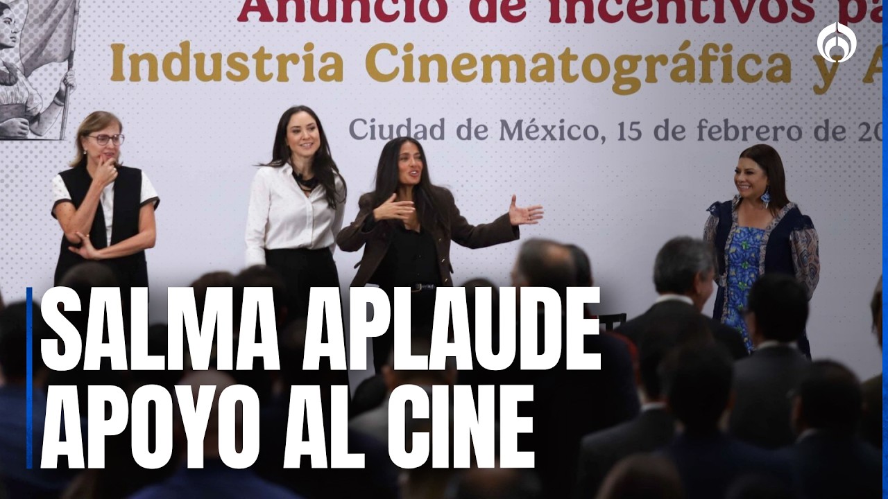 Claudia Sheinbaum anuncia apoyos al cine… acompañada de Salma Hayek