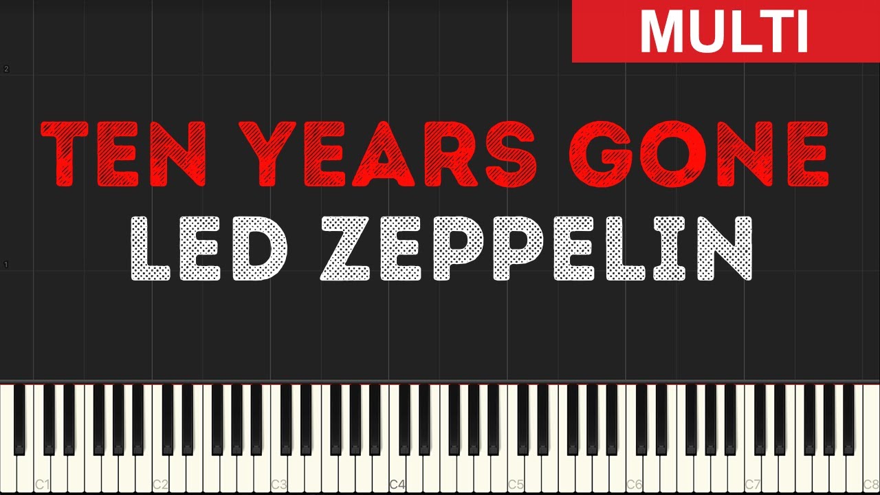 Led Zeppelin - Ten Years Gone (Instrumental Tutorial) [Synthesia]