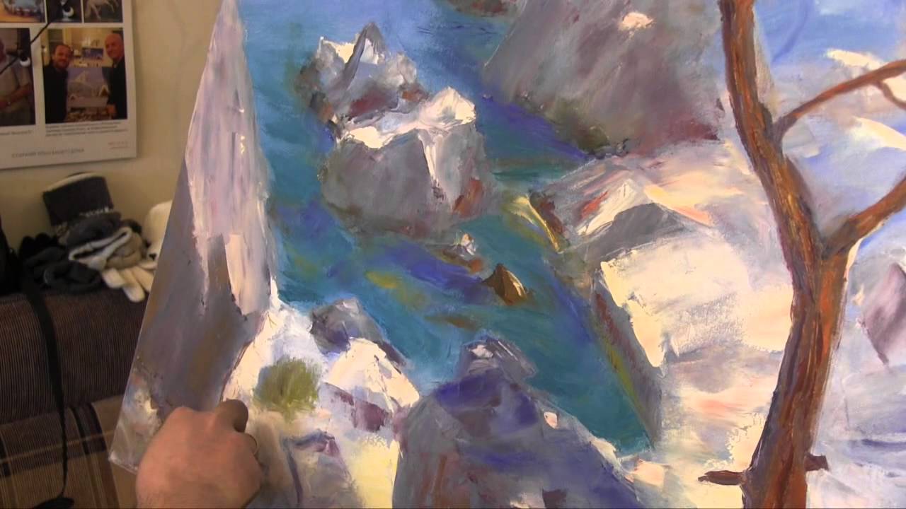 Научиться рисовать скалы у моря, живопись маслом, Сахаров Игорь, курсы рисования