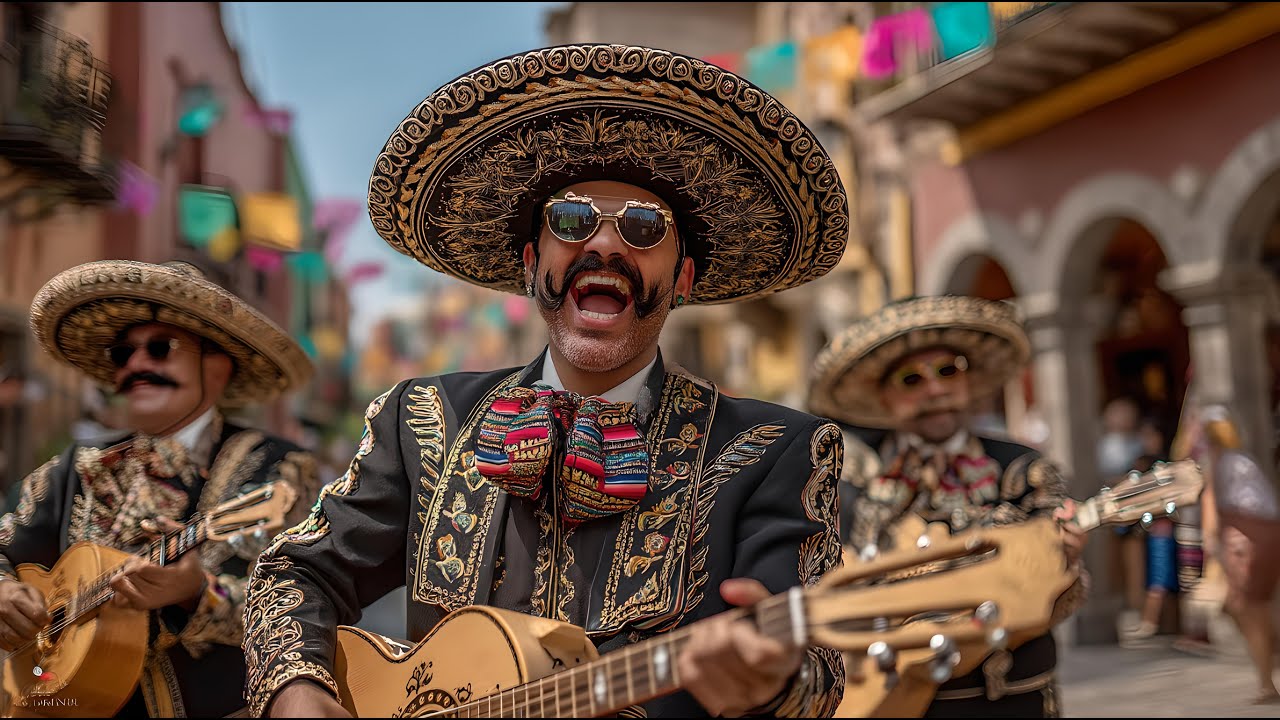 Música Mariachi Mexicana | Celebración Festiva en el Colorido Centro 🎶🎉