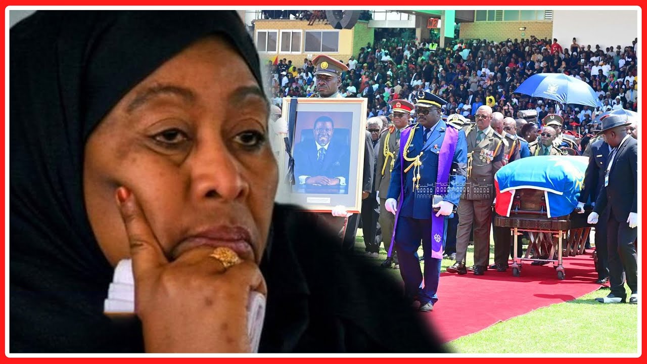 RAIS SAMIA AZUNGUMZA KWA UCHUNGU KWENYE MAZISHI YA RAIS WA NAMIBIA DKT. HAGE GEINGOB