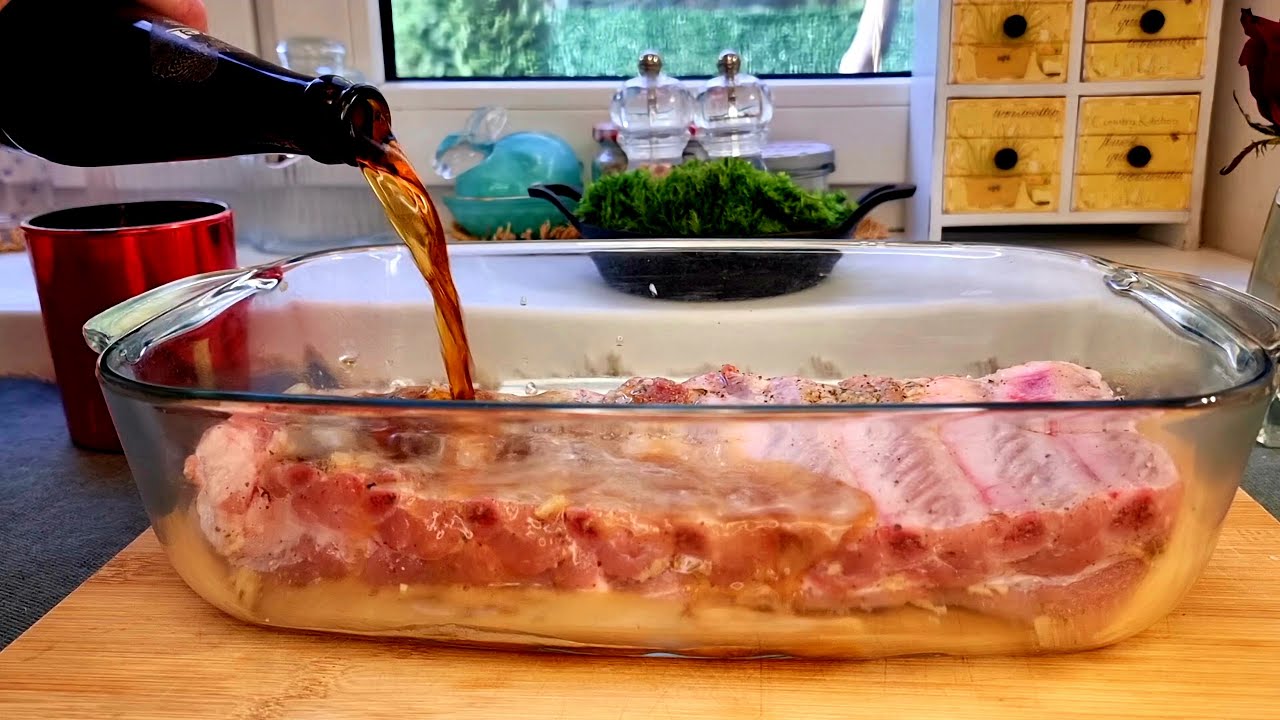 Przepis na soczyste żeberka w piekarniku! Marynata piwna 😋 👌