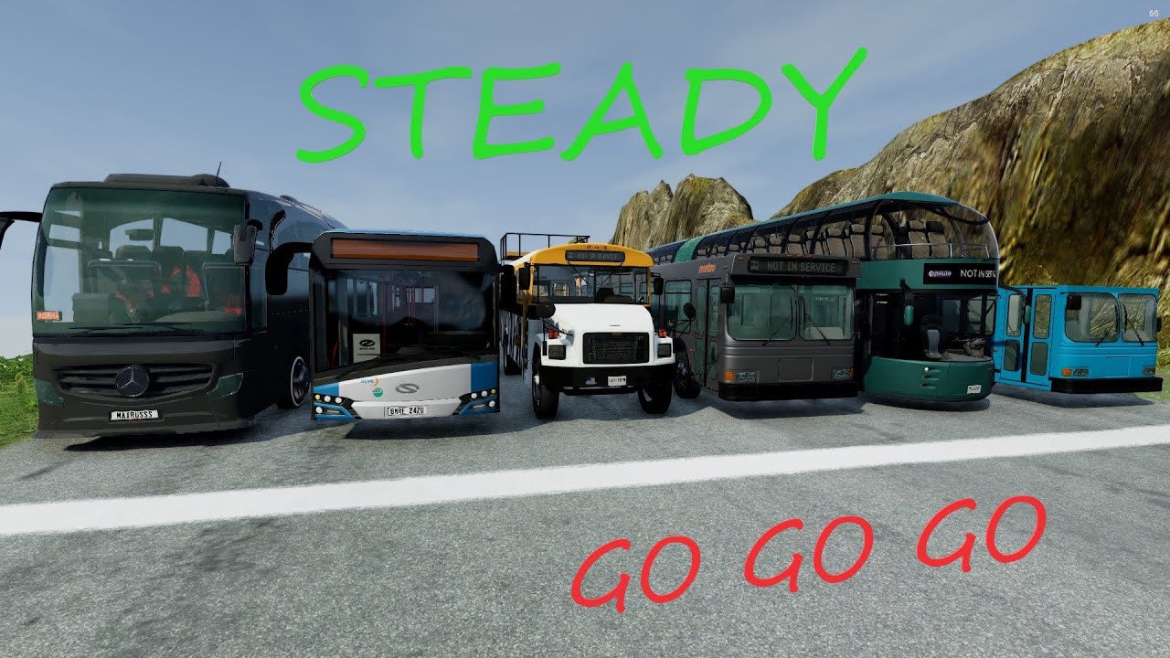 New Bus Race BeamNG.drive Huge carambol during the race