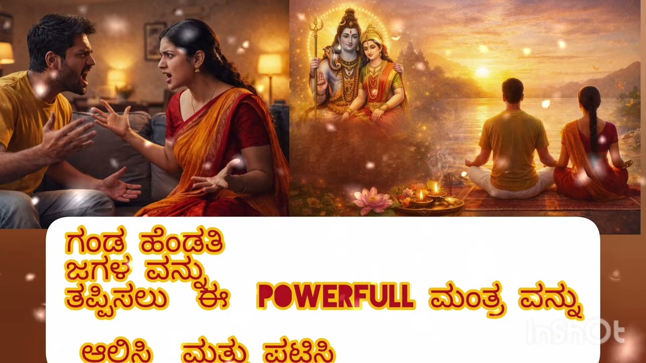 ಗಂಡ ಹೆಂಡತಿ ಜಗಳ ವನ್ನು ತಪ್ಪಿಸಿ, ಯಾವಾಗಲೂ ಮನೆಯಲ್ಲಿ ಶಾಂತಿ ನೆಲೆಸಲು ಈ powerfull ಮಂತ್ರ ಪಟಿಸಿ.