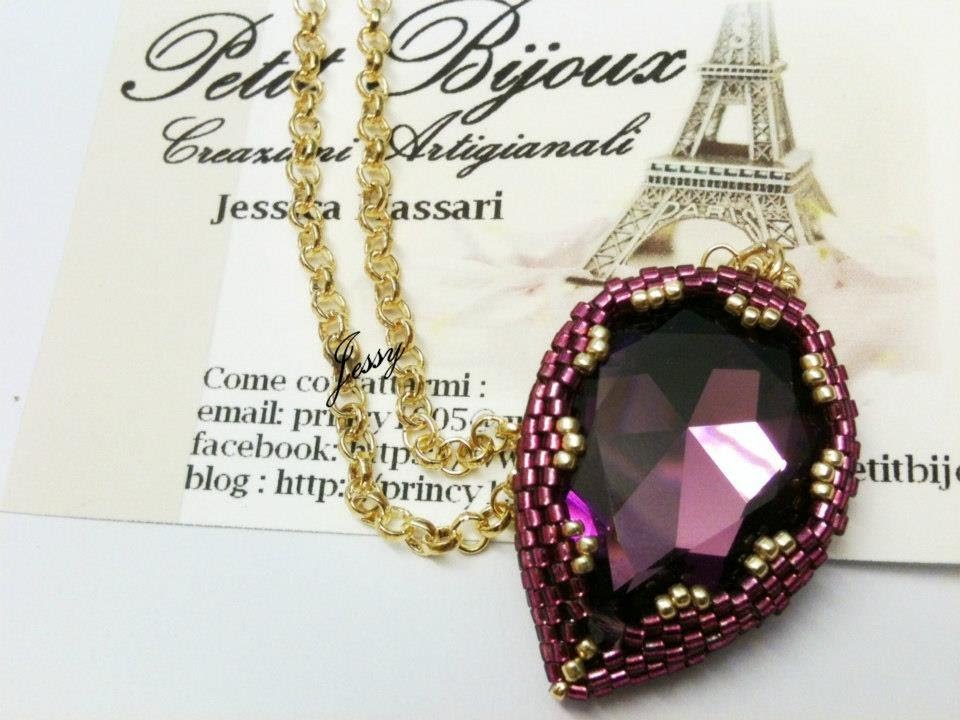 DIY Tutorial: incastonare una goccia 30x22 - Beaded bezel tutorial: How to bezel a Teardrop Cabochon