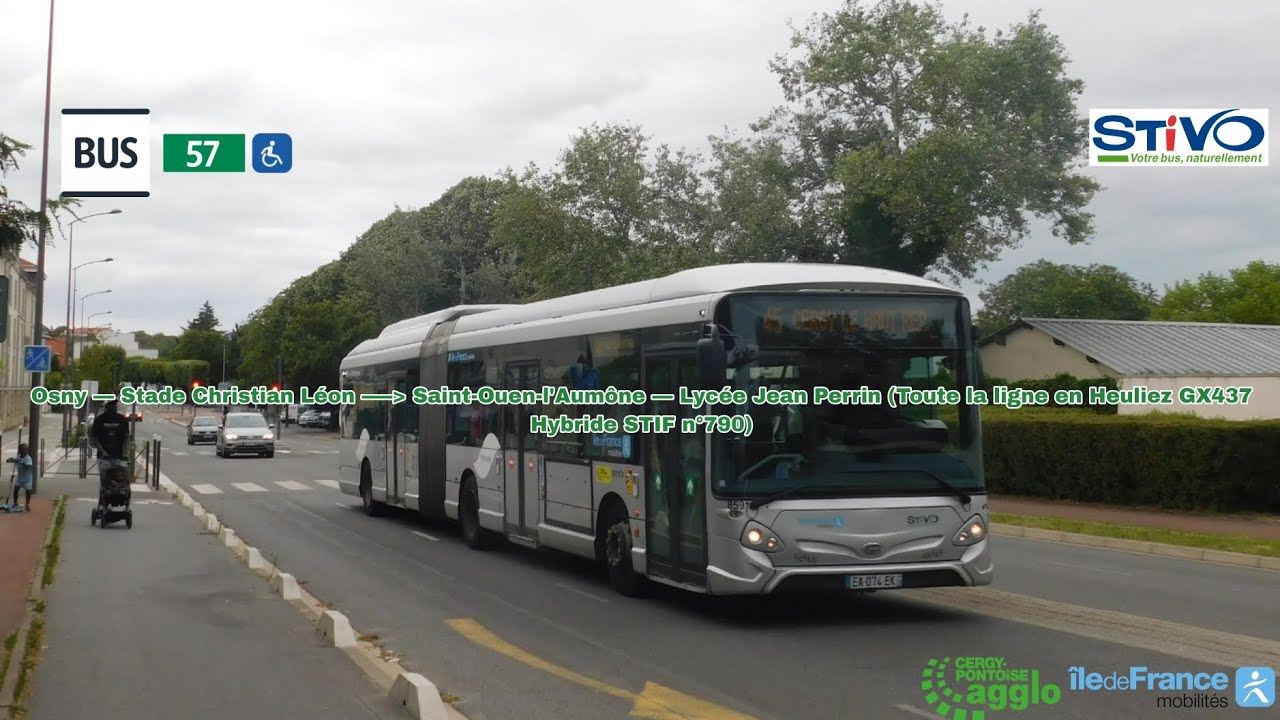 [Ligne 57 STIVO] Heuliez GX437 Hybride STIF n°790 – Osny Stade Christian Léon à Lycée Jean Perrin