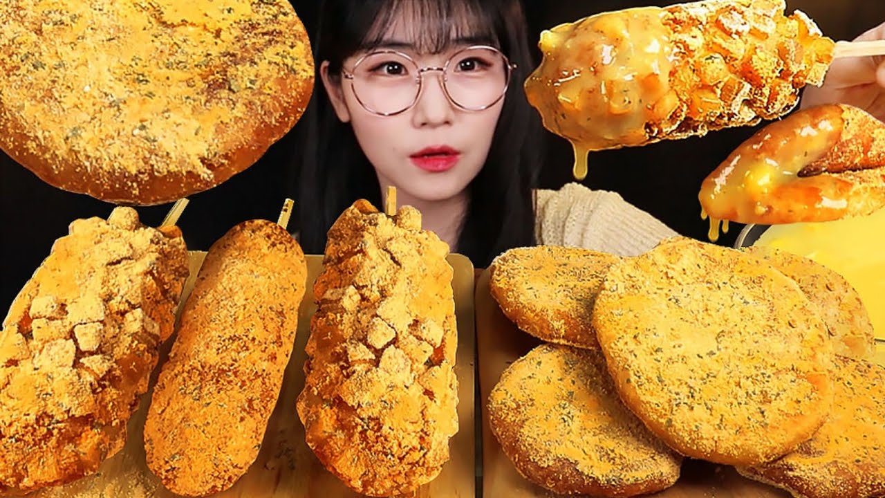 ASMR 따뜻한 콘스프에 빠진 뿌링클 명랑핫도그 뿌링 호떡 먹방 Bburinkle Cheese Corn Dog Hotteok Corn soup MUKBANG EATING SHOW