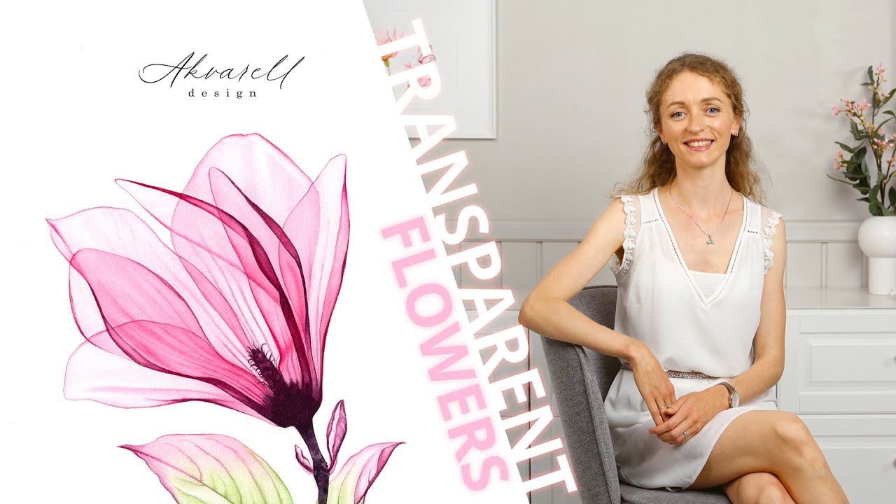 Learn to paint TRANSPARENT FLOWERS in watercolor! New online course by Katerina Kolberg.