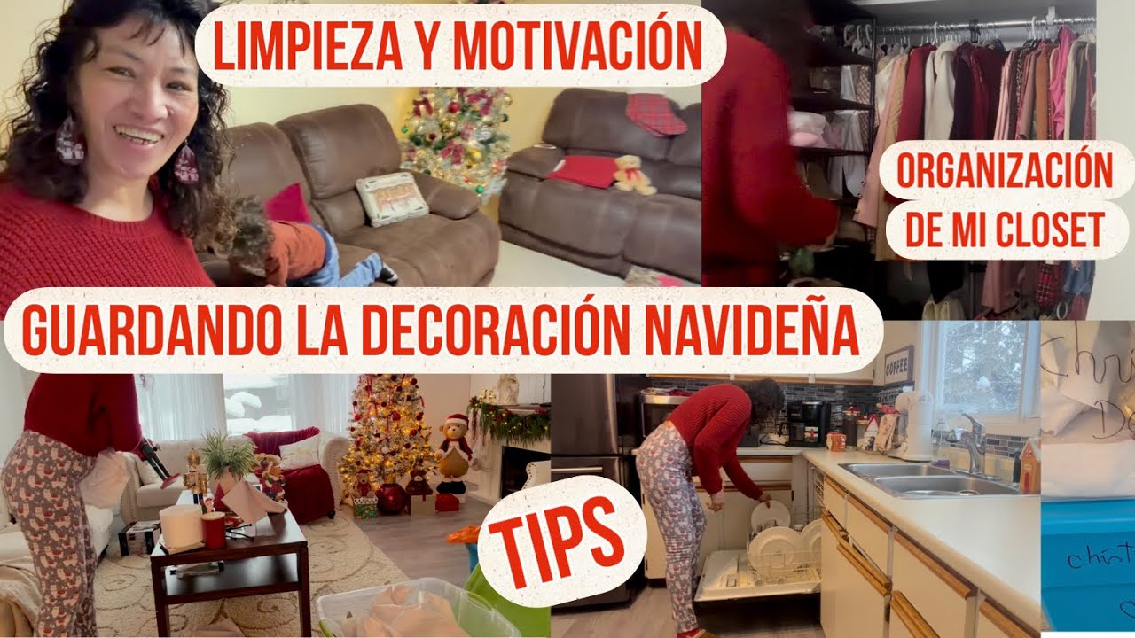 COMO GUARDAR LA DECORACIÓN  NAVIDEÑA /TIPS /MOTIVACIÓN/LIMPIEZA Y ORGANIZACION DE MI CLOSET /IDEAS👍😘