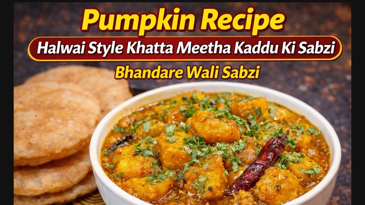 Pumpkin Recipe | Halwai Style Khatta Meetha Kaddu Ki Sabzi | Bhandare Wali Sabzi