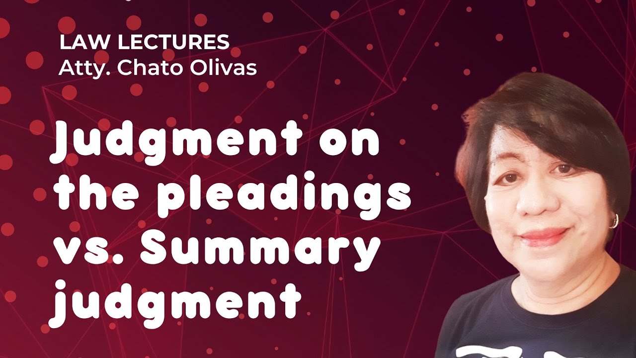 [Civil Procedure] Judgment on the pleadings vs. Summary judgment [Video3]