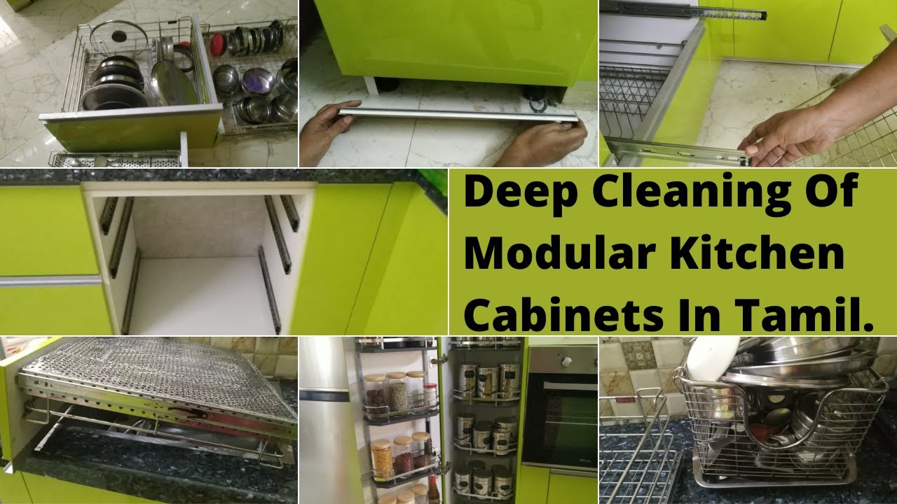 Deep cleaning of Modular kitchen cabinets in Tamil. How to remove cabinets & deep clean the kitchen
