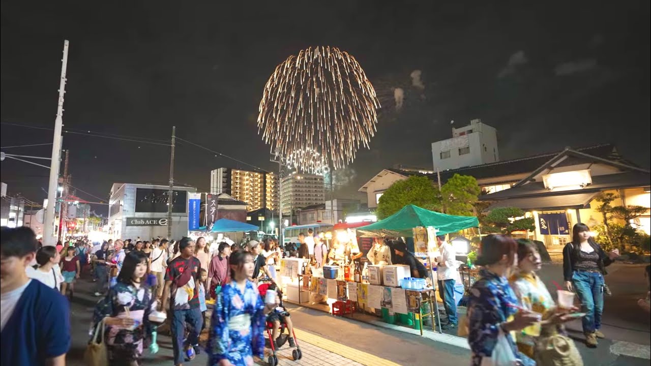 【🎆木更津花火大会 2025]屋台も大混雑！圧巻の打ち上げ＆浴衣姿が映える夏の風物詩【4K】 2025.08.15