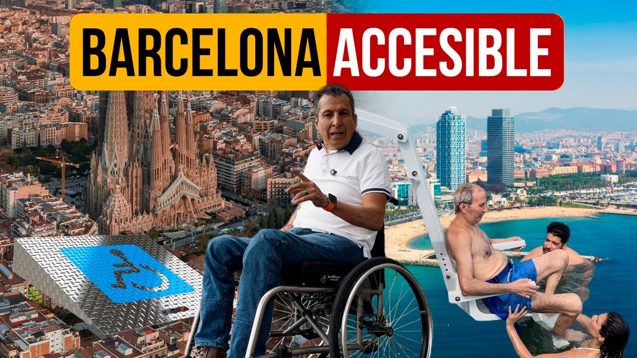 La Ciudad de Barcelona 🇪🇸 ¡Vamos a la PLAYA en Silla de Ruedas!