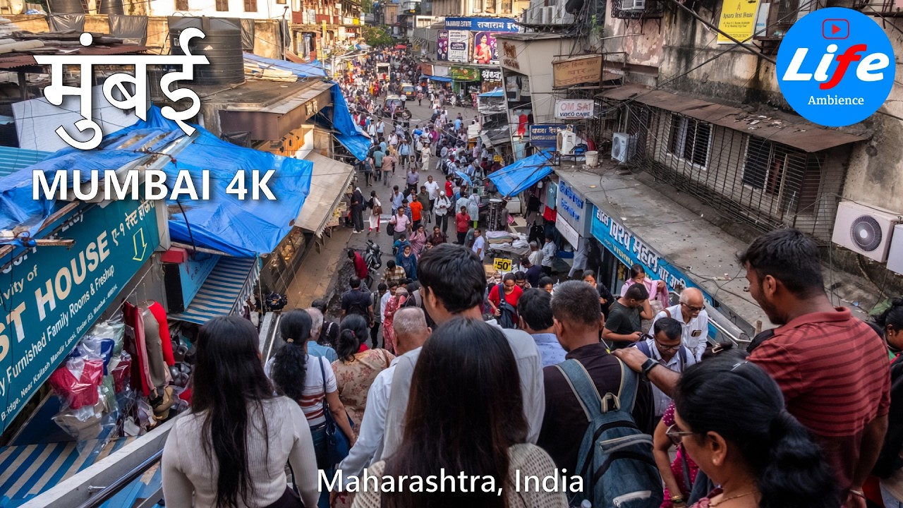 Walking in Mumbai 🇮🇳   Bustling Dadar to Serene Five Gardens   India Walking Tour 4K