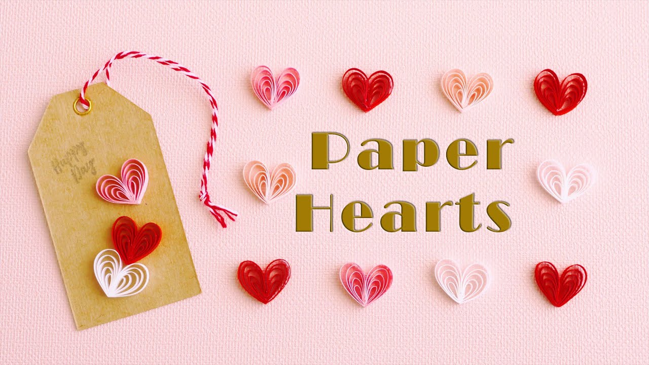 Как сделать бумажные сердечки - DIY How to Make Paper Hearts for Valentine's Day | Tutorial