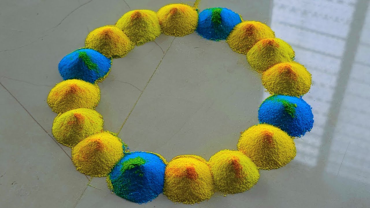 4 Easy Rangoli Tutorial || Easy and Simple Rangoli Kaise Banate Hai