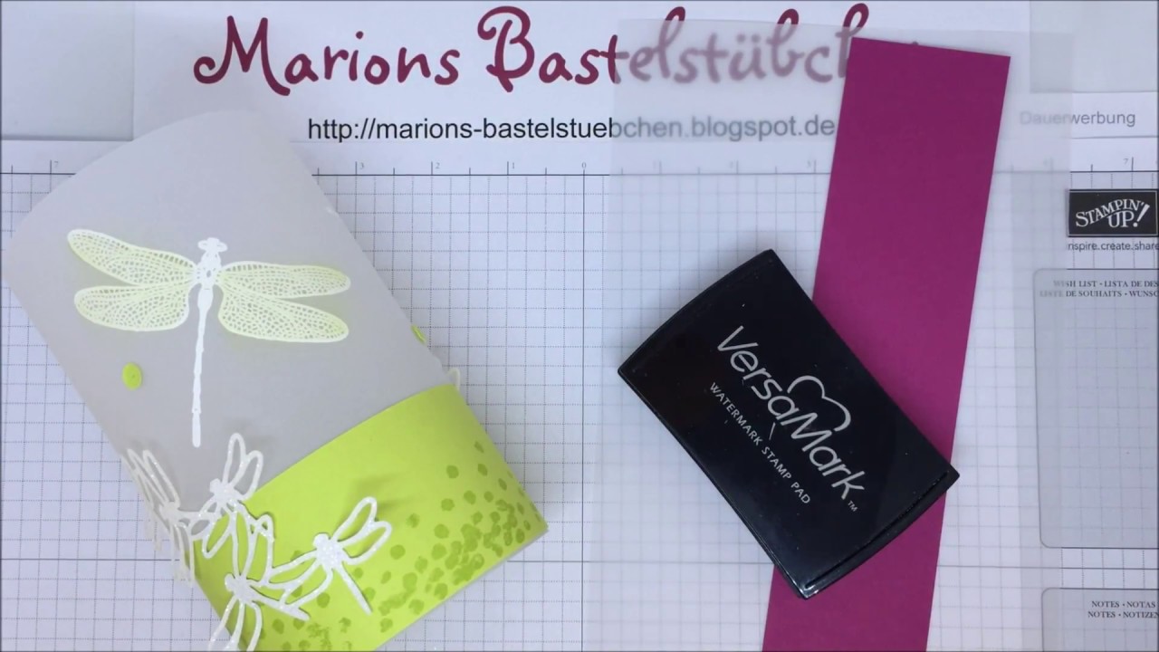 Bestempelte Windlichter aus Pergamentpapier mit den 