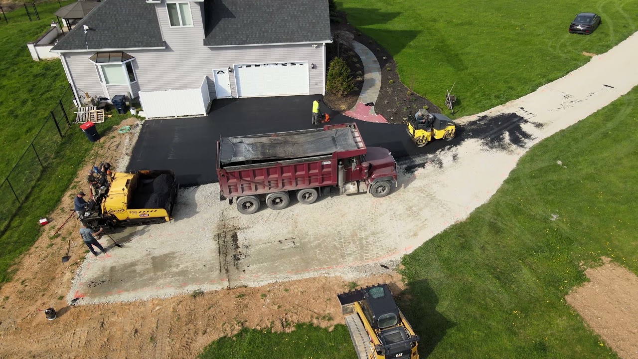 Drone footage of Driveway paving | 4k (speed up)