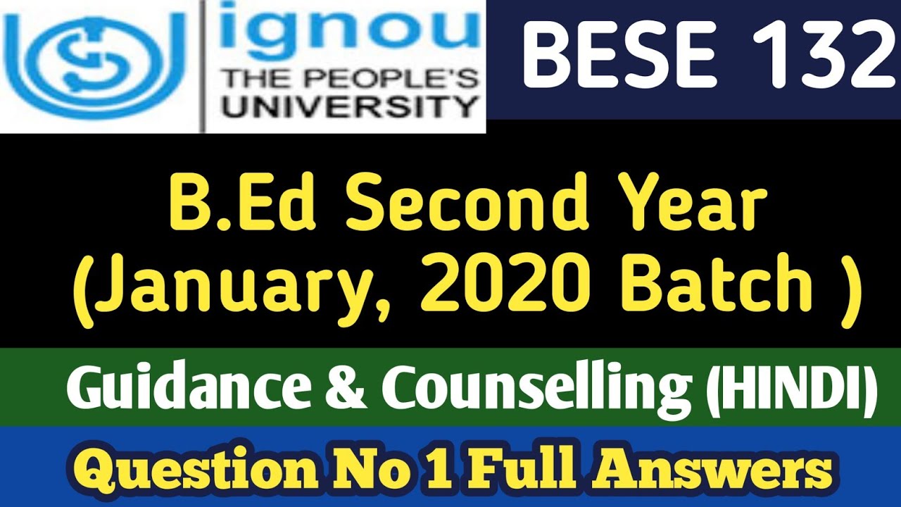 BESE 132 Hindi Assignment Answers Ignou B.Ed II Year Jan 2020 Batch