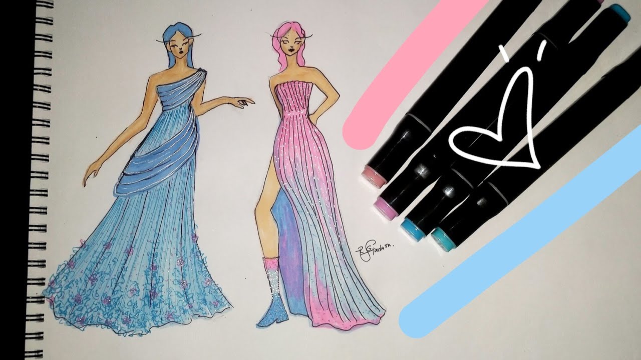 Pink and Blue Dress