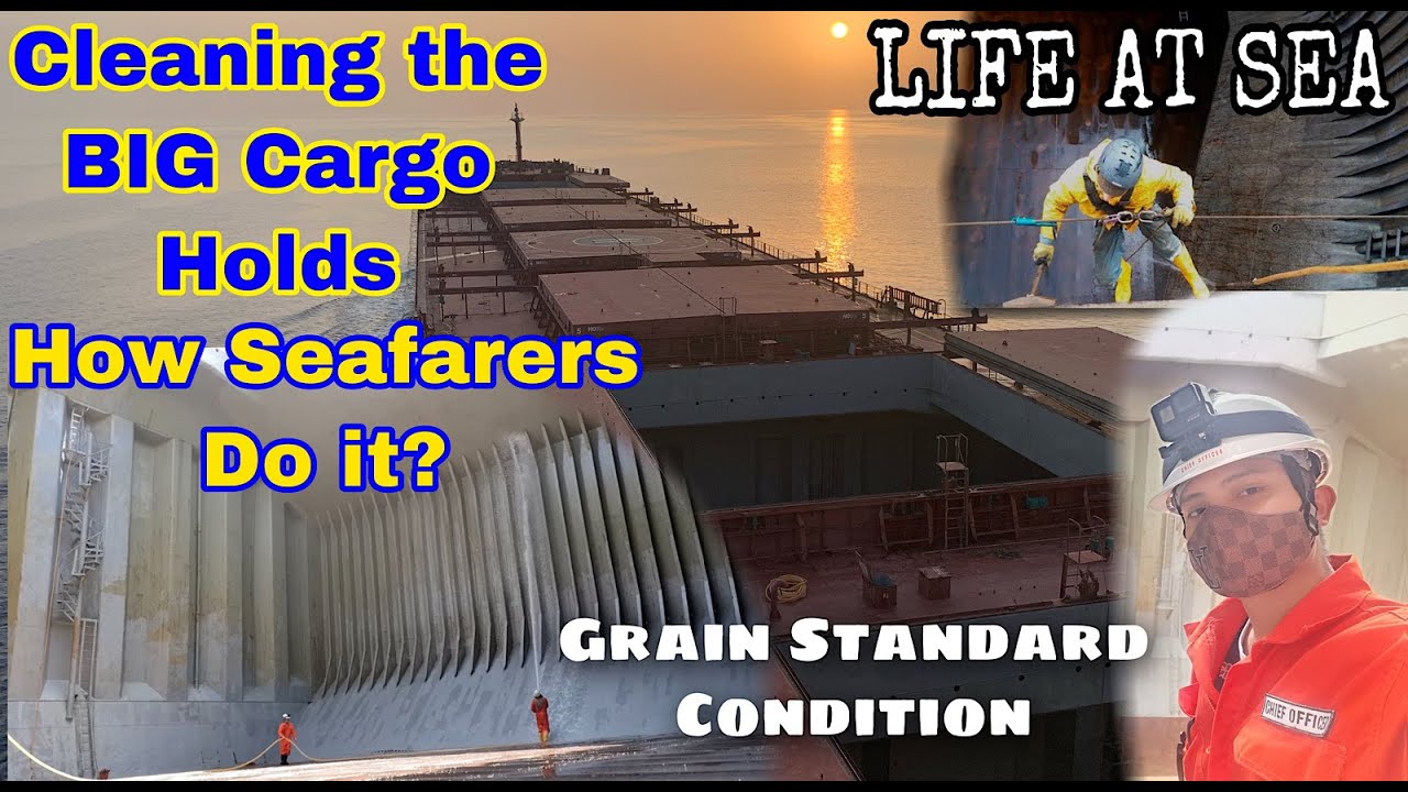 CLEANING THE SHIP’S BIG CARGO HOLDS | GRAIN STANDARD CONDITION | CHIEF Red SEAMAN VLOG EP.14