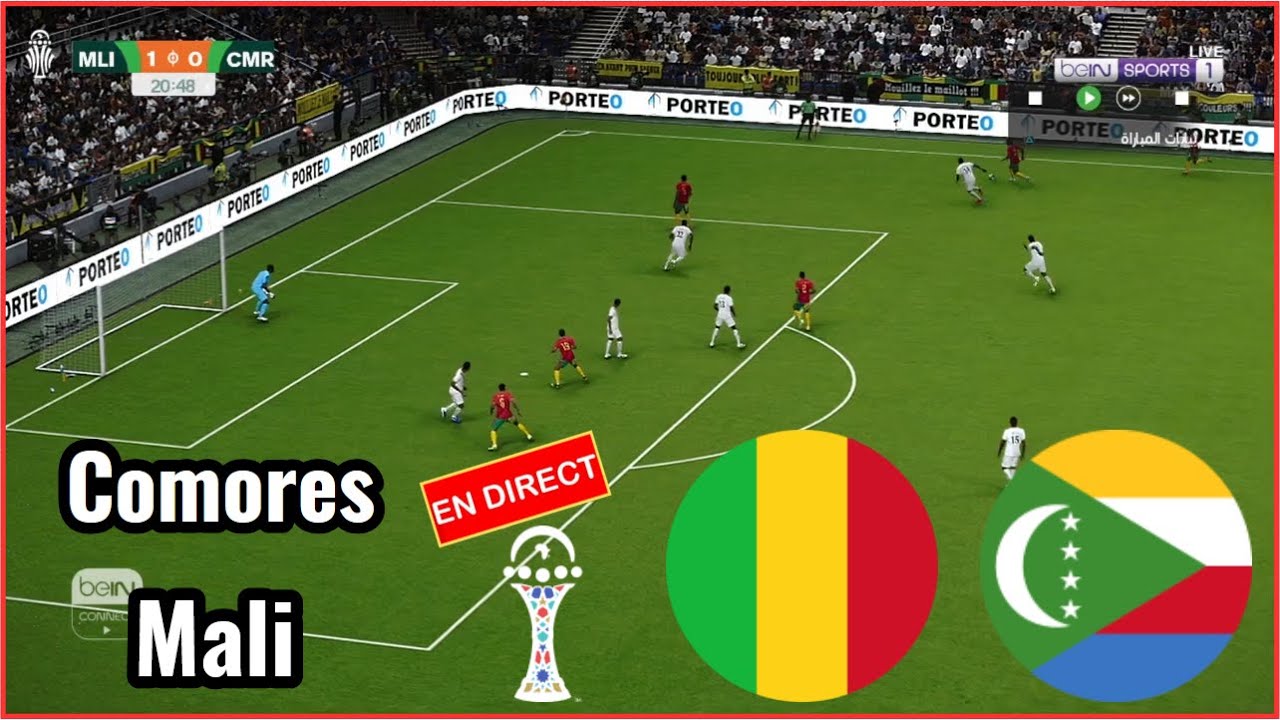 Mali vs Comores en direct Coupe d'Afrique Nations can aujourd'hui Simulation football Gameplay pc