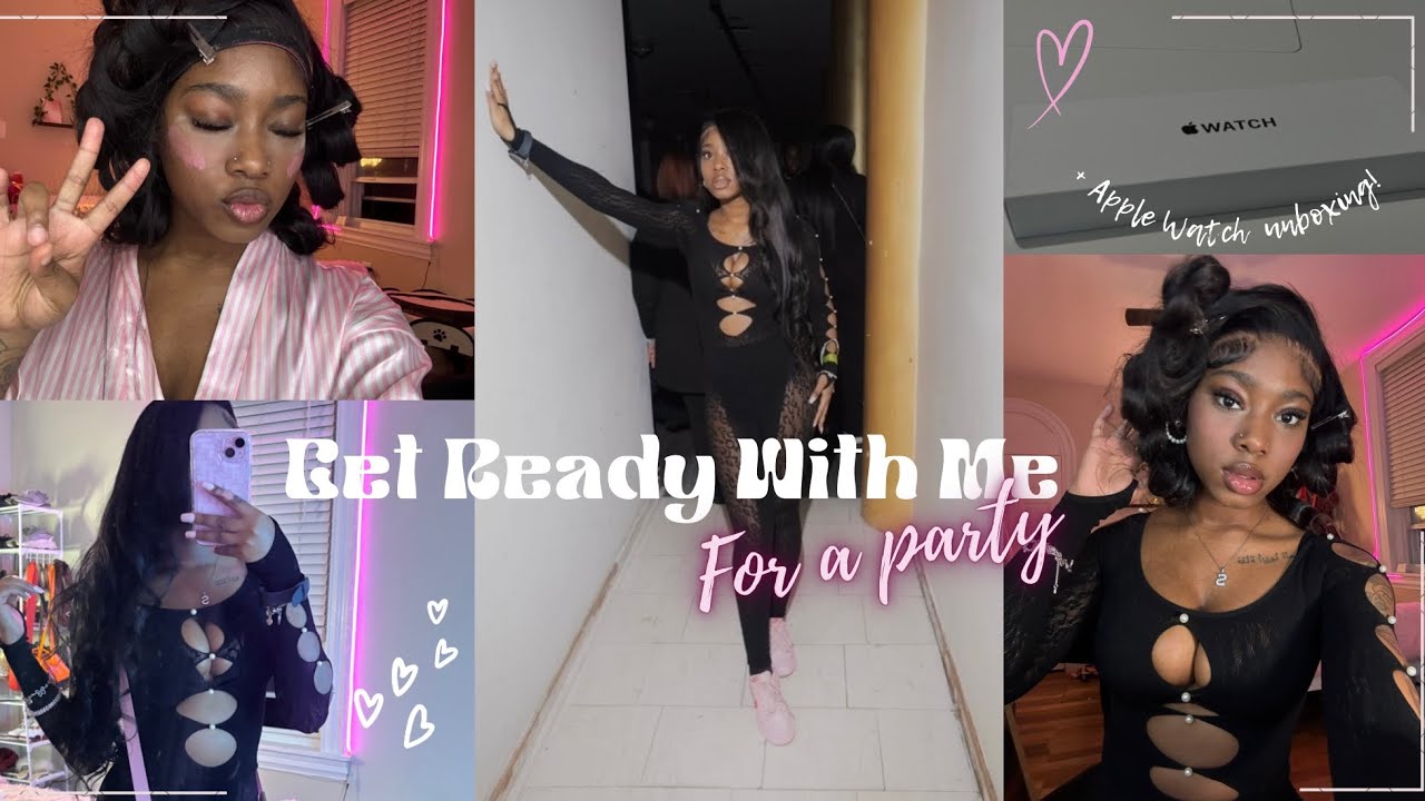 GRWM For a party + Apple Watch unboxing! (Makeup, hair, outfit, chit chat & more!) 🫧