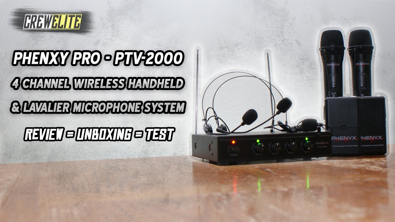 Phenyx Pro - PTV2000 4-Channel Wireless Handheld/Lavalier Microphone System | DJ Test [REVIEW]