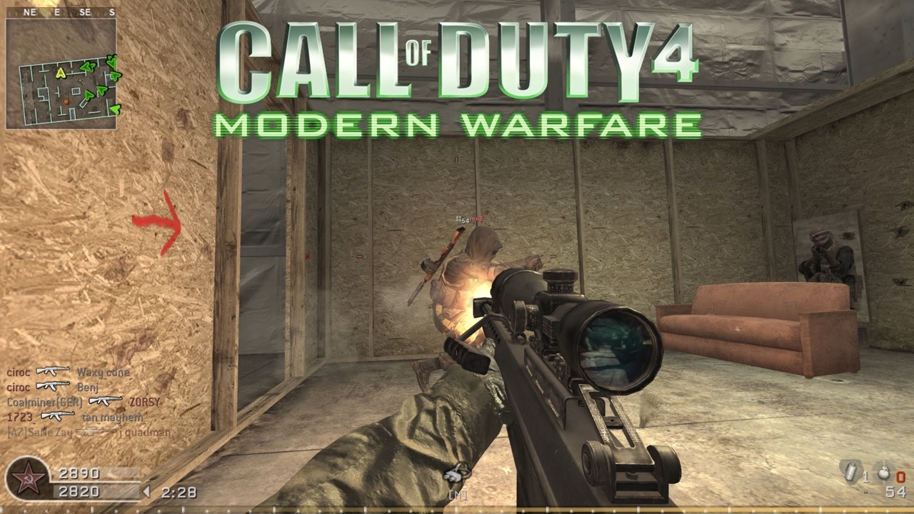 Barrett .50cal on Killhouse | Tons of Damage (COD4)