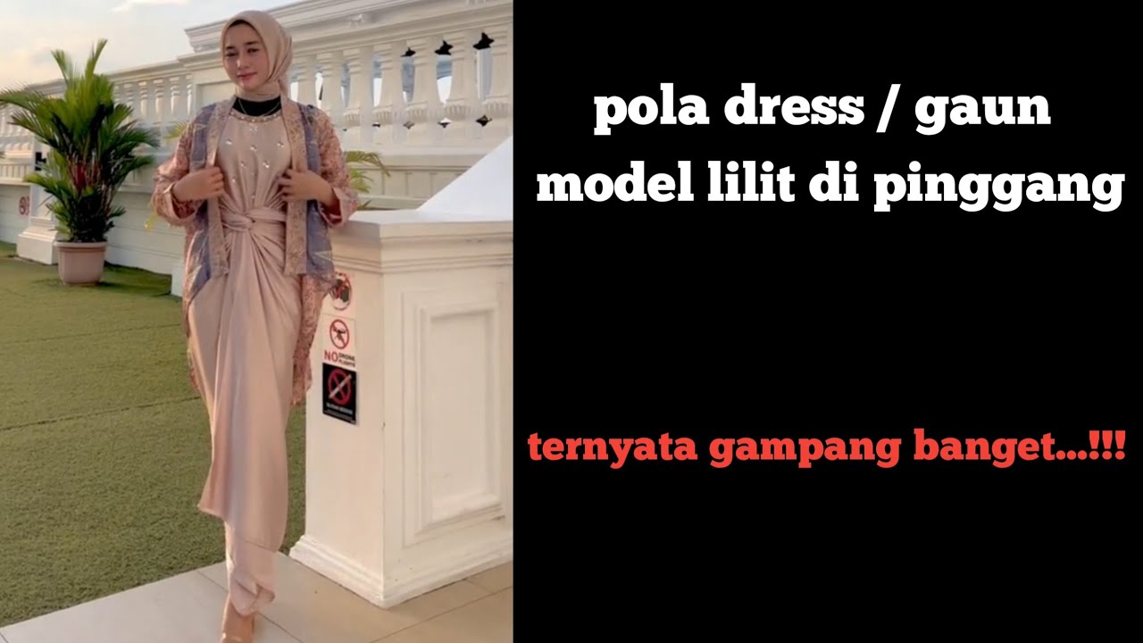 membuat pola dress drapery // pola gaun model lilit di pinggang
