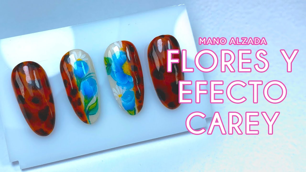 FLORES A MANO ALZADA Y EFECTO CAREY | by La Chama Nails