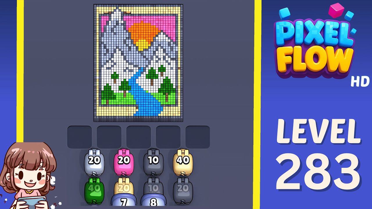 Pixel Flow Level 283 Solution Walkthrough
