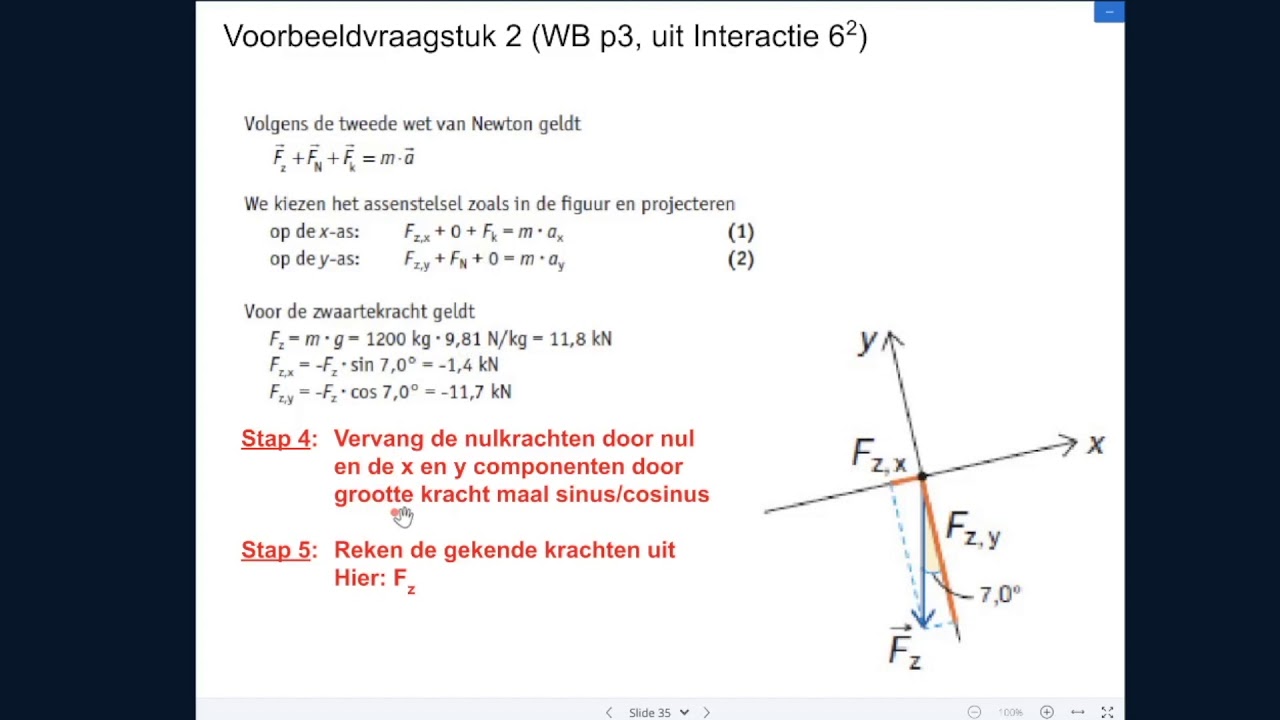 6aso   Fysica   Instructie   Dynamica   2 1  Wetten van Newton   Voorbeeldvraagstuk 2 p3   HD 1080p