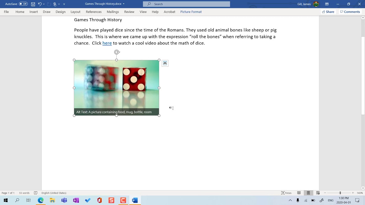 Inserting Links and Images in MS Word