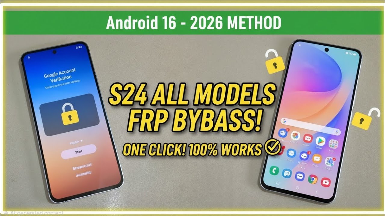 All Samsung Galaxy S24/S24+/S24 Ultra FRP Bypass Android 16 | One Click 2026 ✅
