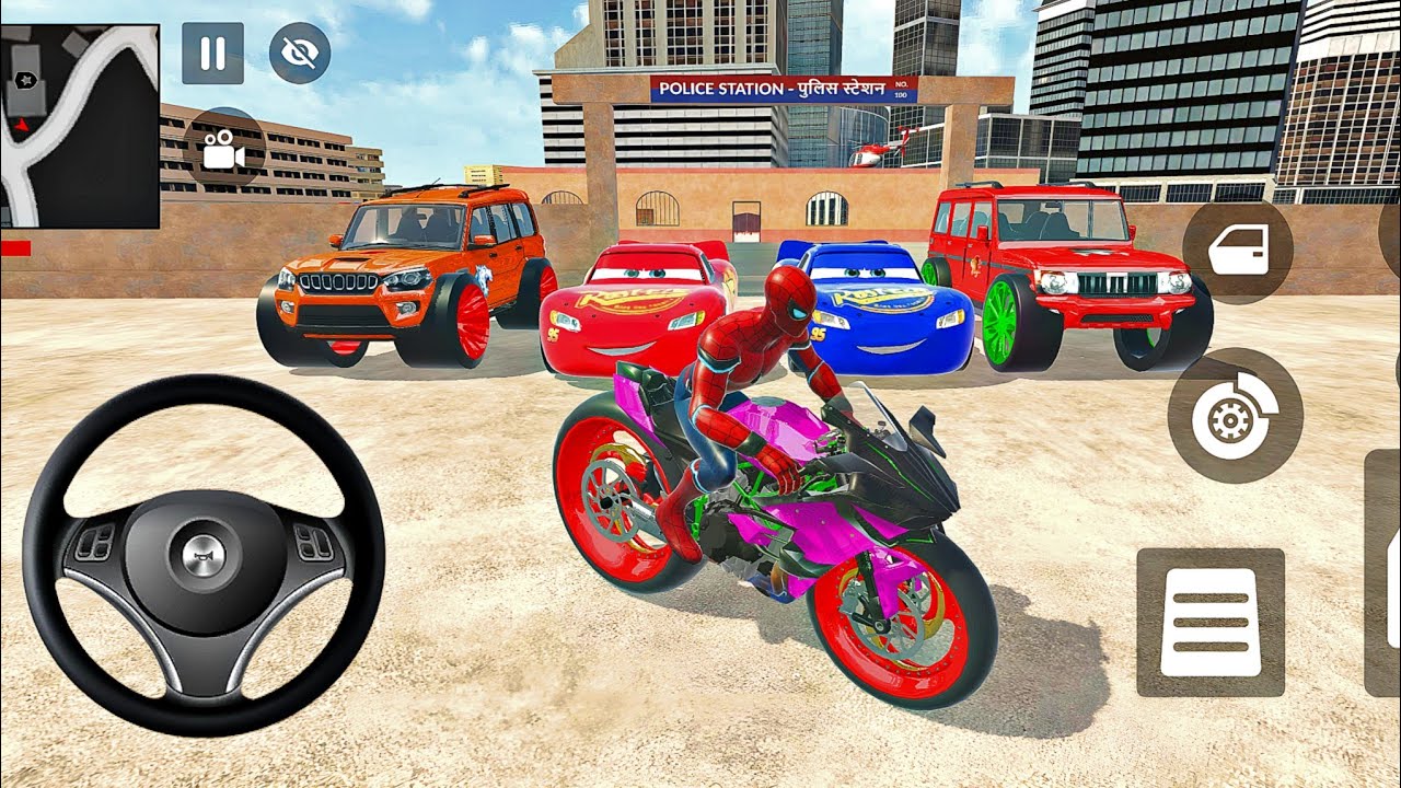 🦚 Indian Thift Auto🔥 Many Spiderman 🤩 Police Car Game Racing 3D 🎉Lot's of Mc Queen Police Super Car🤑